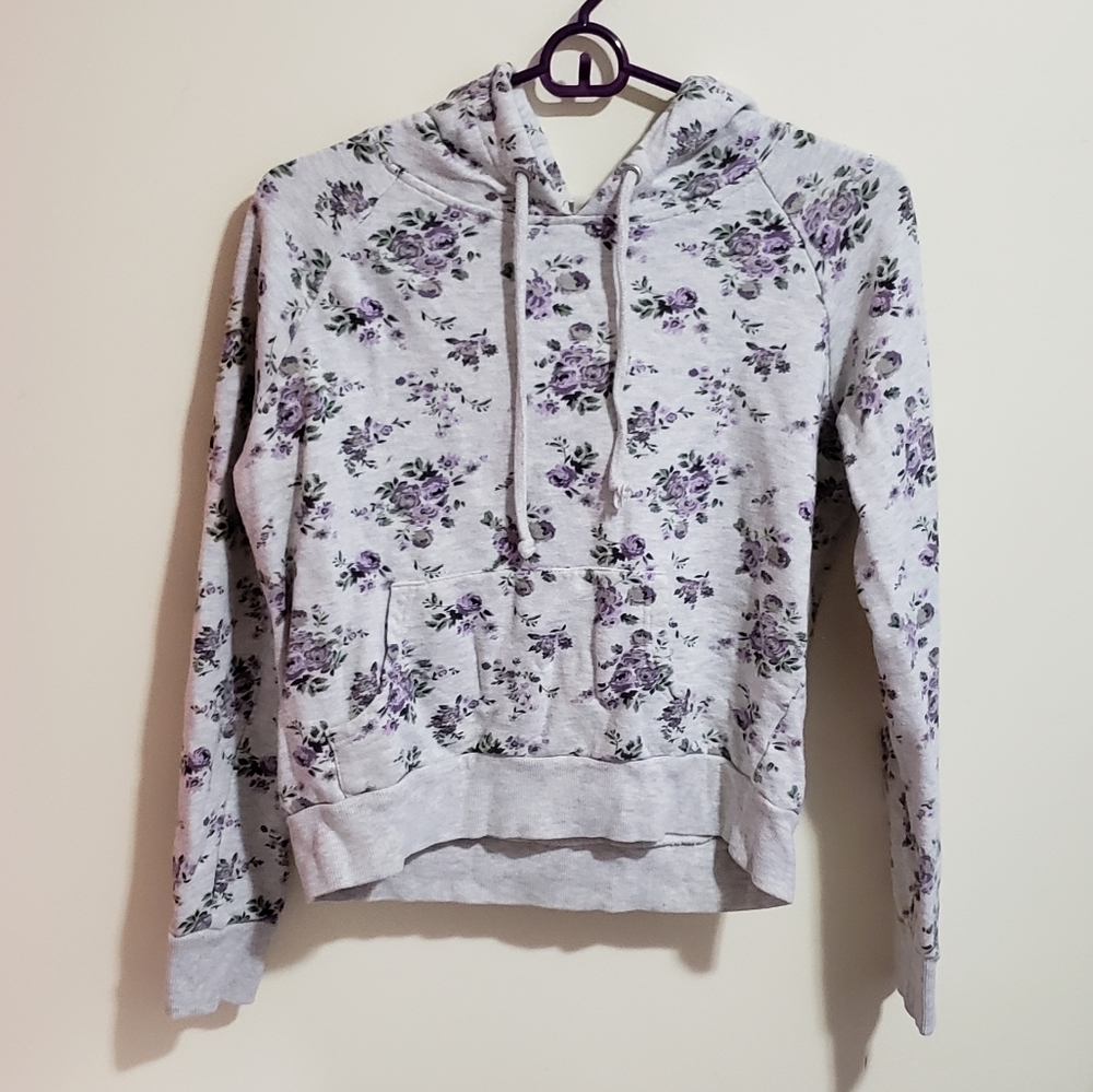 💜 PURPLE FLORAL ROSE HOODIE w/ FRONT POCKET 💜